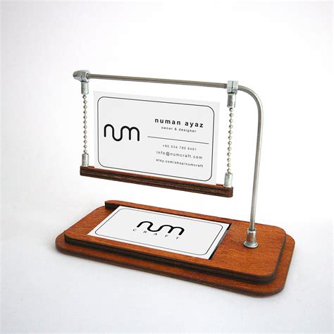 desk business card holder little men